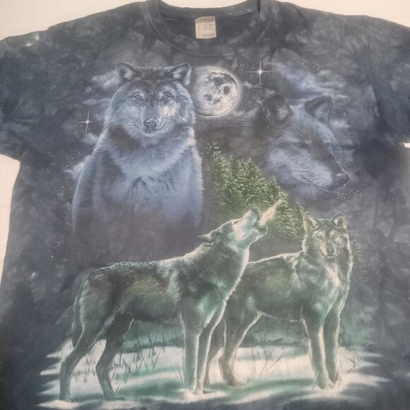 Gildan Ultra Cotton Men's Wolves Tie Dye Short Sleeve T Shirt Size L - Picture 1 of 7